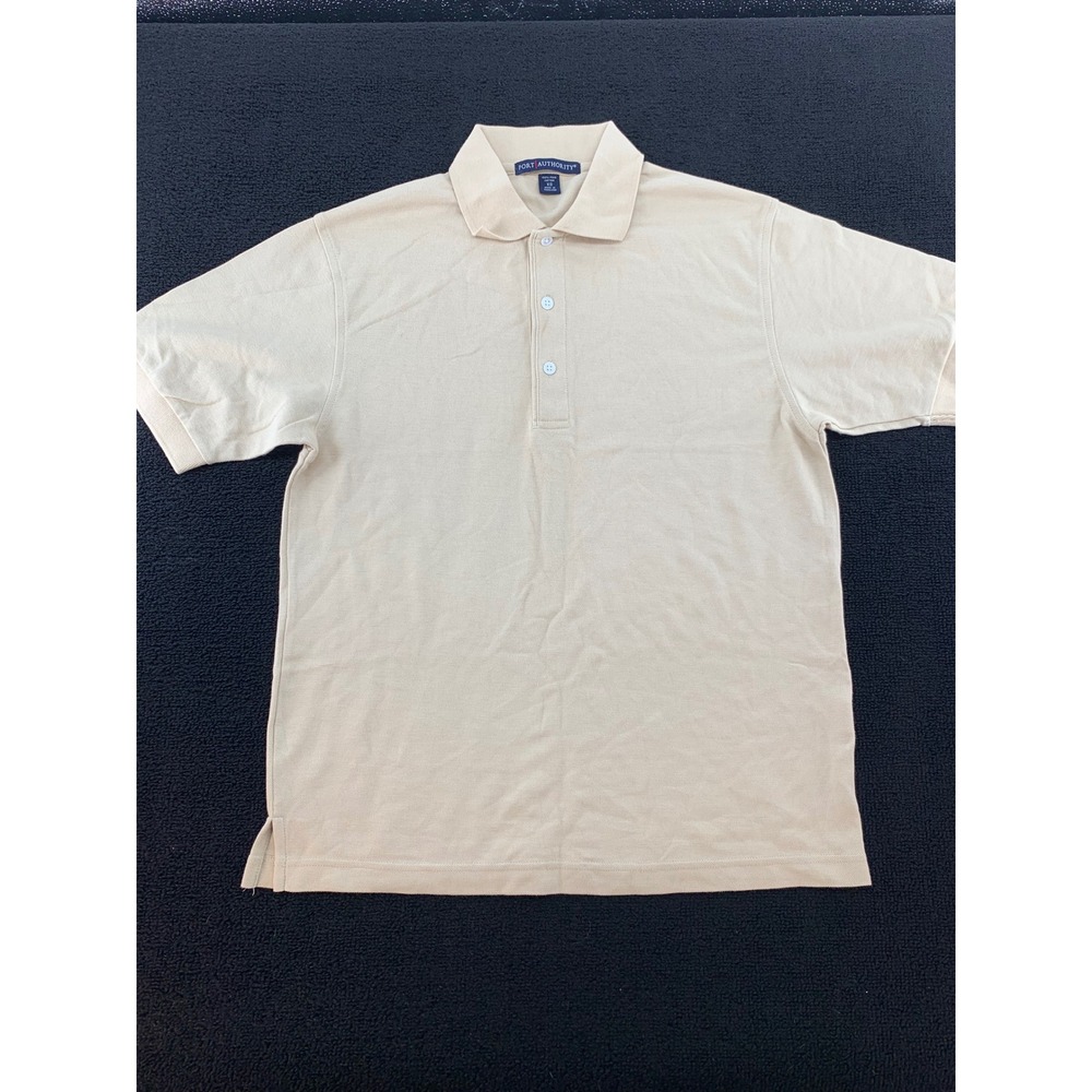 Port Authority Mens XS Beige 100% Pima Cotton‎ Short Sleeve Polo Shirt